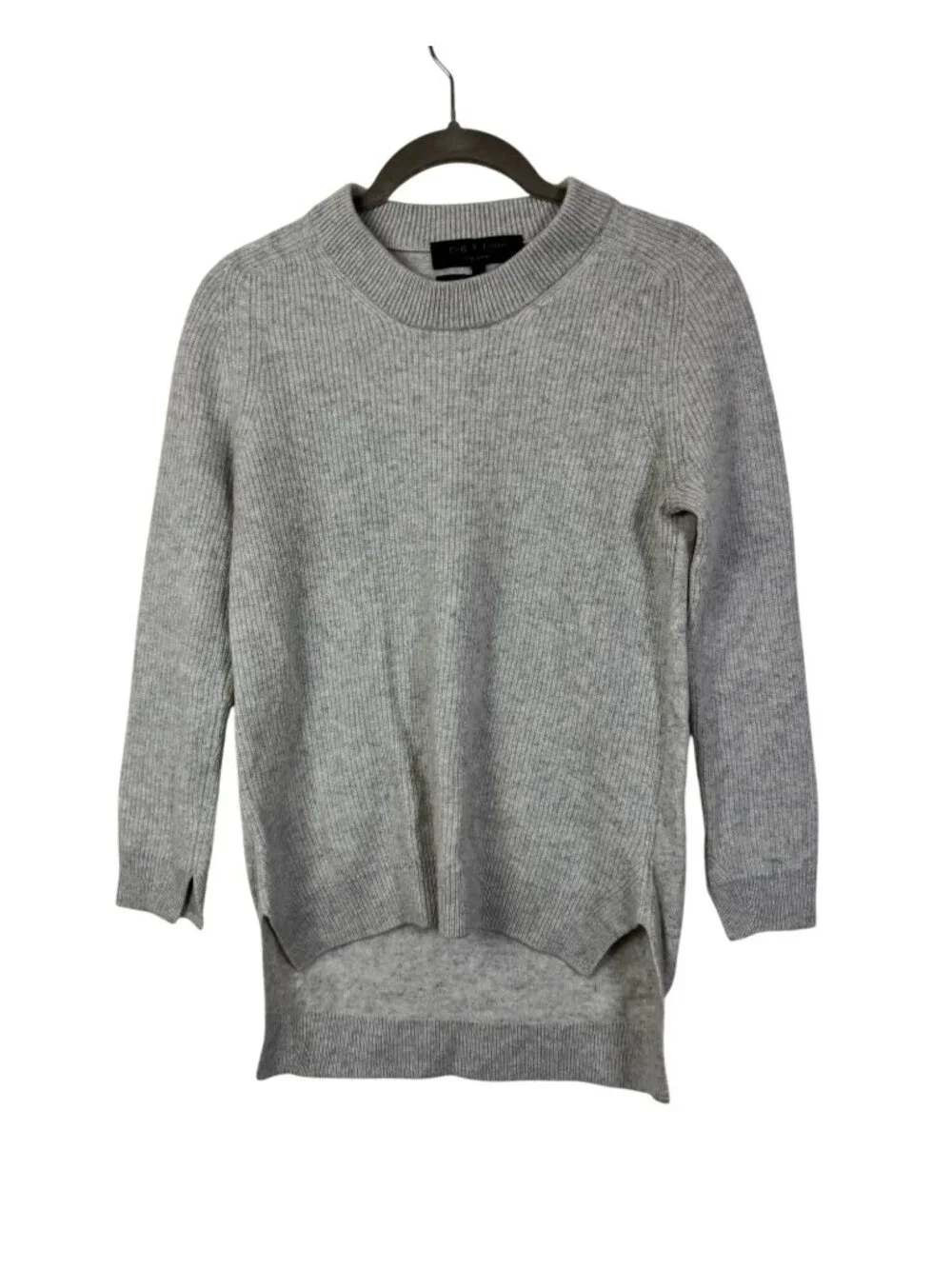 Rag & Bone Womens 100% Cashmere Sweater XS Gray Ribbed Cozy Thermal Designer